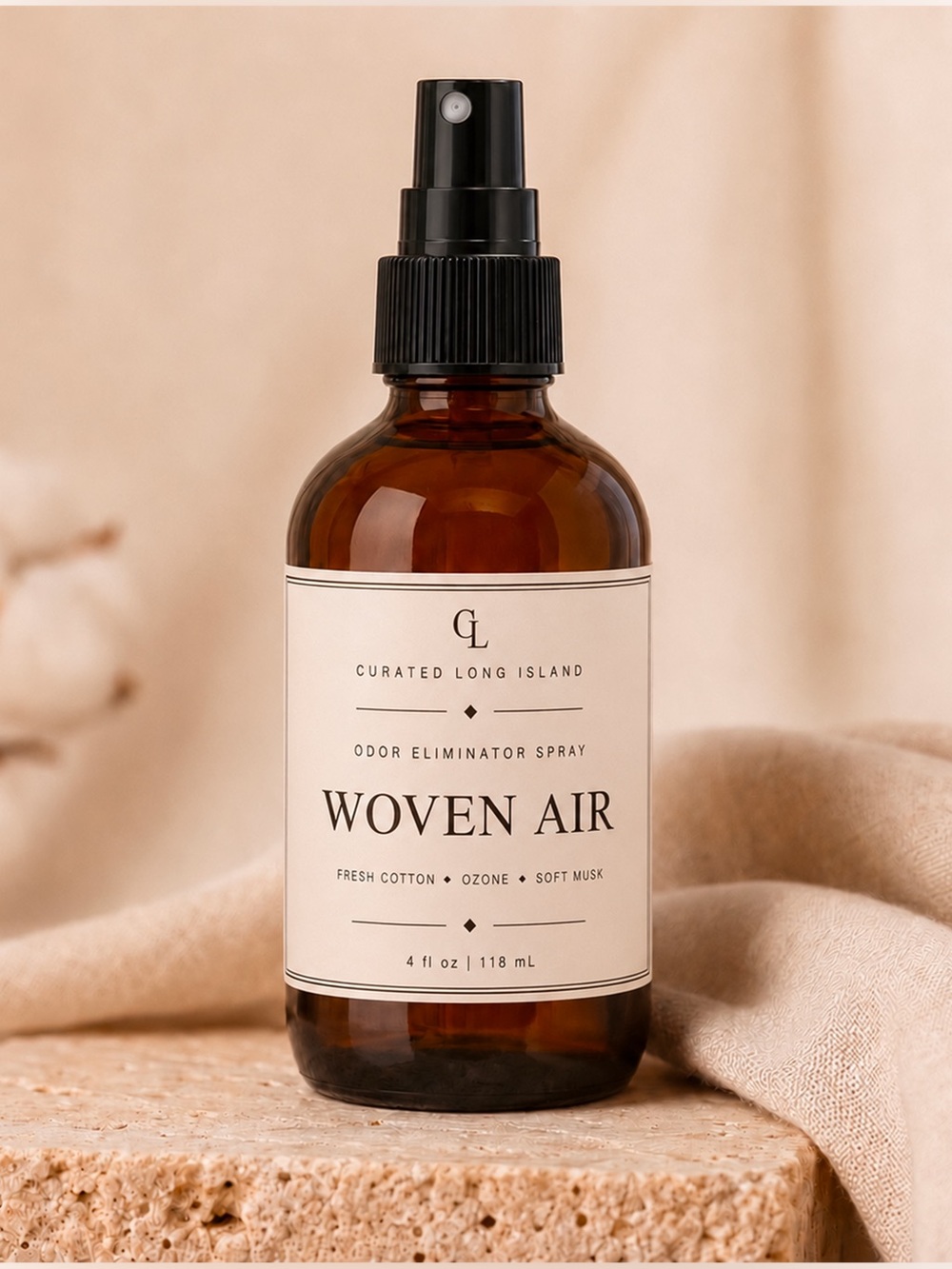 Woven Air Odor Eliminator Spray, Fresh Cotton Ozone & Soft Musk, 4 oz
